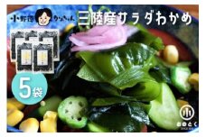 【2つの食感】 三陸産 サラダわかめ 170g ×5袋 [小野徳 宮城県 気仙沼市 20565557] 海藻 ワカメ わかめ 若布 塩蔵わかめ 塩蔵 コリコリ シャキシャキ 冷蔵