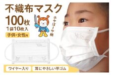 【ホヤぼーやマスク】 不織布マスク 女性用 子供用 計100枚 10枚入 ×10袋 [気仙沼市物産振興協会 宮城県 気仙沼市 20565241] マスク 不織布 ワイヤー入り 小さめ 小さめサイズ 子ども 子供 キッズ キャラクター