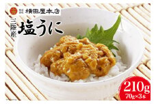うに 三陸産 塩うに 70g×３本 [横田屋本店 宮城県 気仙沼市 20563784] ウニ おつまみ 冷凍