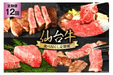 12回 定期便 亀山精肉店の本気！仙台牛食べ尽くし定期便 [気仙沼市物産振興協会 宮城県 気仙沼市 20565335] 仙台牛 ステーキ ヒレ サーロイン ロース 焼肉 12ヶ月