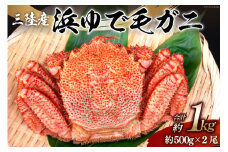 【期間限定発送】かに 三陸産浜ゆで毛ガニ 約500g×2 計1kg [村東商店 宮城県 気仙沼市 20564161] 魚介類 海鮮 三陸産 三陸 カニ 蟹 毛ガニ 毛がに 毛蟹 ボイル 浜茹で 浜ゆで ごちそう 冷蔵