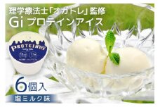 Giプロテインアイス 塩ミルク 100ml×6個 [Gi by OGATORE 宮城県 気仙沼市 20563793] アイス プロテイン 高タンパク フカヒレコラーゲン ビタミン ミネラル配合