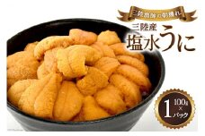 【期間限定発送】三陸産塩水うに 100g×1パック [村東商店 宮城県 気仙沼市 20564236] 海鮮 三陸 うに ウニ 塩水ウニ 雲丹 三陸産 冷蔵 期間限定 数量限定