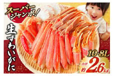 スーパージャンボ 10-8L 生 ずわいがに 半むき身 満足セット 総重量約2.6kg(正味重量2kg以上) 手剥き・カット済 [カネダイ 宮城県 気仙沼市 20564353] ポーション 冷凍 蟹 カニ かに ズワイガニ ズワイ蟹 むき身