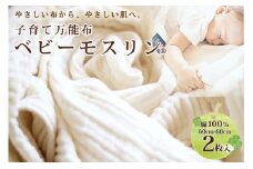 BABY MUSLIN ALPACA 60cm×60cm2枚(ベビーモスリン・アルパカ) [ピースジャム 宮城県 気仙沼市 20563845] タオル ベビー用品 赤ちゃん ベビー 生成り 綿 出産祝い