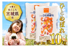 米 宮城県産 ひとめぼれ 10kg (5kg×2袋) [気仙沼米穀商業協同組合 宮城県 気仙沼市 20565511] 一等米 ブランド米 白米 精米 ご飯 ごはん コメ こめ お米 小分け 家庭用 レビューキャンペーン