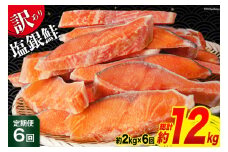 定期便 《6ヶ月連続お届け》 訳あり 銀鮭 切身 約2kg×6回 計12kg [宮城東洋 宮城県 気仙沼市 20564480] 鮭 海鮮 規格外 不揃い さけ サケ 鮭切身 シャケ 切り身 冷凍 家庭用 訳アリ おかず 弁当 支援 事業者支援
