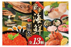 豪華 海鮮福袋 全13種 [カネダイ 宮城県 気仙沼市 20564346] 海鮮 魚介類 福袋 いくら ホタテ ほたて カニ かに ズワイガニ フカヒレ 魚介 魚 詰め合わせ 冷凍