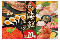 豪華 海鮮福袋 全10種 [カネダイ 宮城県 気仙沼市 20564324] 海鮮 福袋 いくら ホタテ ほたて カニ かに ズワイガニ フカヒレ 魚介 魚 冷凍