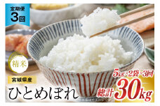 3回 定期便 米 宮城県産 ひとめぼれ 10kg (5kg ×2袋) ×3回 総計 30kg [菊武商店 宮城県 気仙沼市 20565592] お米 こめ コメ 白米 精米 ブランド米 ご飯 ごはん 小分け 家庭用 3ヶ月