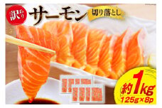 訳あり 無添加 サーモン 切り落とし おさしみ用 1kg 125gx8p [足利本店 宮城県 気仙沼市 20564313] 魚 魚介類 鮭 お刺し身 刺し身 刺身 個包装 チリ銀鮭 銀鮭 海鮮 海鮮丼 魚介