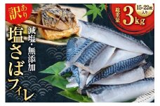 訳あり 減塩 無添加 塩サバ フィレ 総重量 3.0kg (15-22枚入) [足利本店 宮城県 気仙沼市 20565687] 魚介類 魚 海鮮 大容量 サバ さば 鯖 塩分控えめ サバフィレ サバフィーレ 鯖フィレ 塩サバフィレ 切り身 訳アリ わけあり 冷凍
