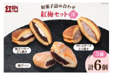 和菓子 詰め合わせ 紅梅 セット 【洋】3種 各2個 計6個 [紅梅 宮城県 気仙沼市 20564955] お菓子 菓子 おやつ 甘味 デザート 揚げパン 柚子 バター どら焼き クリームチーズ  チーズ パン 個包装
