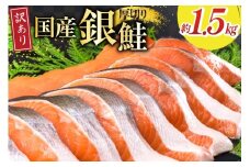 訳あり 国産 減塩 厚切り 塩銀鮭 切身 750g 2p 計1.5kg [足利本店 宮城県 気仙沼市 20565750] サーモン 鮭 さけ サケ シャケ 魚 海鮮 魚介 甘塩味 規格外 不揃い 鮭切身 切り身 個包装 家庭用 訳アリ 塩分控えめ 無添加 冷凍