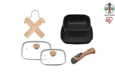 フライパン ih スキレット 6点セット SKL-SE6S セット アイリスオーヤマ ih対応 キャンプ BBQ フライパン 鍋 ガラス蓋 スキレット風 プレゼント 贈り物 ギフト スクエア