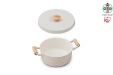 鍋 　24cm　両手無加水鍋 LUO-P24 ホワイト　LUONTO