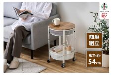 ワゴン　マルチワゴン　丸型２段MUW-R2ホワイト
