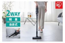 掃除機 充電式サイクロンスティッククリーナー アイリスオーヤマ コードレス サイクロン 自走式 充電式 すき間ノズル パワフル パワーヘッド 操作性 静電モップ SCD-185P-Bブラック