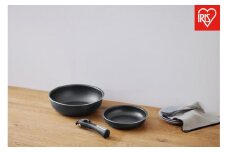 フライパンセット ダイヤモンドコートパン５点セット ガス火対応 NTF-SEG5 ブラックメタリック