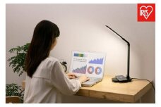 LEDデスクライトQi充電シリーズ 平置きタイプ 調光　LDL-QFD-B　ブラック