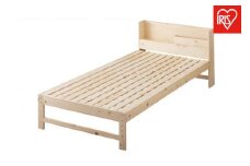ベッド シングル すのこ 棚付き コンセント 総ヒノキすのこベッド アイリスオーヤマ Sサイズ USBポートHSBM-S ナチュラル