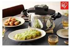鍋 圧力鍋 両手圧力鍋 5L アイリスオーヤマ キッチン用品 IH ガス火 4点セットステンレス シルバー RAN-5L