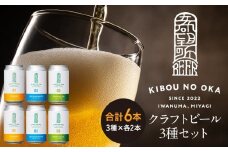 【希望の丘醸造所】 クラフトビール3種 各2本（ピルスナー・ベルジャンホワイト・セッションIPA各350ml）計6本セット