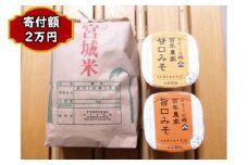 多賀城産米5kgと味噌のセット　【04209-0046】