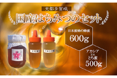 史都多賀城日本みつばちの蜂蜜600ｇとアカシア又はとち蜜500ｇ　【04209-0171】
