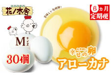 【6か月定期便】自然飼い　幸せの卵　アローカナ　30個　【04209-0236】