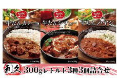 【特別寄附額】 レトルト 300g 3種3個 セット 利久 牛タンカレー 牛タンシチュー 牛たんハヤシ 牛タン 牛 牛肉 肉 お肉 タン ビーフシチュー タンシチュー ハヤシライス レトルトカレー カレー シチュー 記念日 お土産 レトルト食品 宮城 岩沼市