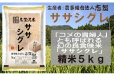 【令和7年産新米】宮城県岩沼市産　志賀沢米　ササシグレ　精米5kg お米 宮城県産  [№5704-0511]