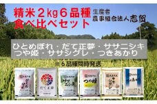 【10月受付再開予定/令和7年産新米】米 食べ比べセット 2kg 志賀沢米 岩沼産 ひとめぼれ だて正夢 ササニシキ つや姫 ササシグレ つきあかり 食べ比べ セット 詰め合わせ お米 白米 精米 ブランド米 宮城県 岩沼市
