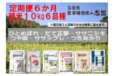 【10月受付再開予定/令和7年産新米】食べ比べ！【6ヶ月定期便】宮城県岩沼市産 志賀沢米 10kg サブスク　 