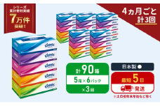 定期便 ティッシュ クリネックス ティシュー 5箱入×6パック《4ヶ月ごと計3回》 ティッシュペーパー セット 柔らかい 節約 日用品 日用雑貨 備蓄 備蓄品 備蓄用 防災 災害 ボックスティッシュ テッシュ ペーパー宮城 岩沼市 [№5704-1042]