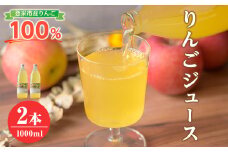 ≪登米市産りんご100%使用≫ りんごジュース 2本セット (1000ml×2本) りんご リンゴ 林檎 ジュース リンゴジュース 飲み物 飲料 フルーツ 果物 水分補給 ドリンク 【協同組合産直なかだ愛菜館】tm221
