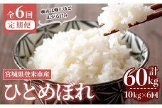 ＜先行予約！2025年10月から発送開始予定＞≪令和7年産≫【6回定期便】ひとめぼれ 計60kg (10kg×6回配送) 登米市産 お米 おこめ 米 コメ 白米 ご飯 ごはん おにぎり お弁当 6か月 頒布会【登米ライスサービス株式会社】tm457