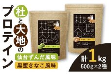 杜と大地のプロテイン 2種セット (2種×各500g) ＜仙台ずんだ風味・黒蜜きなこ風味＞ トレーニング 筋トレ タンパク質 常温 水分補給 ドリンク ジム 国内製造 加工食品 【UGOQ株式会社】 tm333