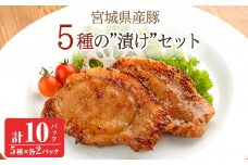 ≪宮城県産豚使用≫ 5種の味付け肉 10パックセット (5種×各2パック) 宮城県産 豚 ロース ポーク 味噌 醤油麹 塩麹 香草 豚丼 味付き肉 肉 焼くだけ 簡単調理 時短 冷凍 個包装 小分け 食べ比べ 【有限会社伊豆沼農産】 tm055