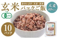 金のいぶき玄米と大麦を炊いたパックごはん 150g×10パック 黒米入り 大麦40％入り 有機JAS 黒米 レンジ パックライス ご飯 米 レンチン 【有機農園ファーミン株式会社】tm111