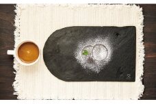 玄昌石 食品プレート 2枚組 交 majiwari まじわり 天然石 皿 お皿 食器 スレート皿 スレートプレート スレート 瓦【特定非営利活動法人奏海の杜】tm139