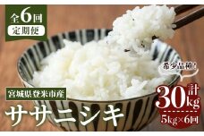 ＜先行予約！2025年10月から発送開始予定＞≪令和7年産≫【6回定期便】ササニシキ 計30kg (5kg×6回配送) 登米市産 お米 おこめ 米 コメ 白米 ご飯 ごはん おにぎり お弁当 6か月 頒布会【登米ライスサービス株式会社】tm460