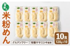 登米の米粉めん 120g×10食 白米麺 グルテンフリー 小麦不使用 米粉めん 有機ササニシキ使用 小分け 国産 うどん 焼きそば 中華 そうめん パスタ ラーメン 麺【株式会社いなほ】 tm262