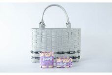 カゴバッグセット【パールグレー】 小物入れ2点付き クラフト素材 手作り かごバッグ 3点セット 【登米市中央障害者地域活動支援センター】tm141-D