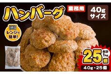 業務用 ハンバーグ 国内製造 合計1kg (40g×25個) レンジ調理 温めるだけ 冷凍 肉 お肉 お弁当 惣菜 おかず 【株式会社オサベフーズ】tm379