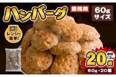 業務用 ハンバーグ 国内製造 合計1.2kg (60g×20個) レンジ調理 温めるだけ 冷凍 肉 お肉 お弁当 惣菜 おかず 【株式会社オサベフーズ】tm380