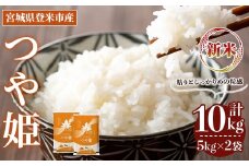 ＜先行予約！2025年10月以降順次発送予定＞≪令和7年産 新米≫  つや姫 10kg (5kg×2袋)  登米市産 お米 おこめ 米 コメ 白米 ご飯 ごはん おにぎり お弁当 【登米ライスサービス株式会社】tm145