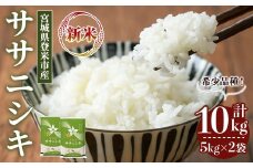 ＜先行予約！2025年10月以降順次発送予定＞≪令和7年産 新米≫ ササニシキ 10kg (5kg×2袋) 登米市産 お米 おこめ 米 コメ ささにしき 白米 ご飯 ごはん おにぎり お弁当 【登米ライスサービス株式会社】tm149