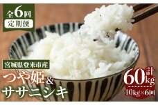 ＜先行予約！2025年10月から発送開始予定＞≪令和7年産≫【6回定期便】ササニシキ・つや姫 計60kg (各5kg×6回配送) 登米市産 お米 おこめ 米 コメ 白米 ご飯 ごはん おにぎり お弁当 6か月 頒布会【登米ライスサービス株式会社】tm462