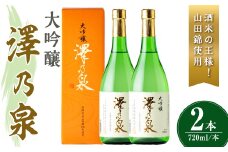 澤乃泉 大吟醸 山田錦 計1.44L (720ml × 2本) 【山田錦使用】 日本酒 大吟醸 セット 贈答 贈答用 ギフト お酒 酒 山田錦 宮城酵母 【石越醸造株式会社】tm357